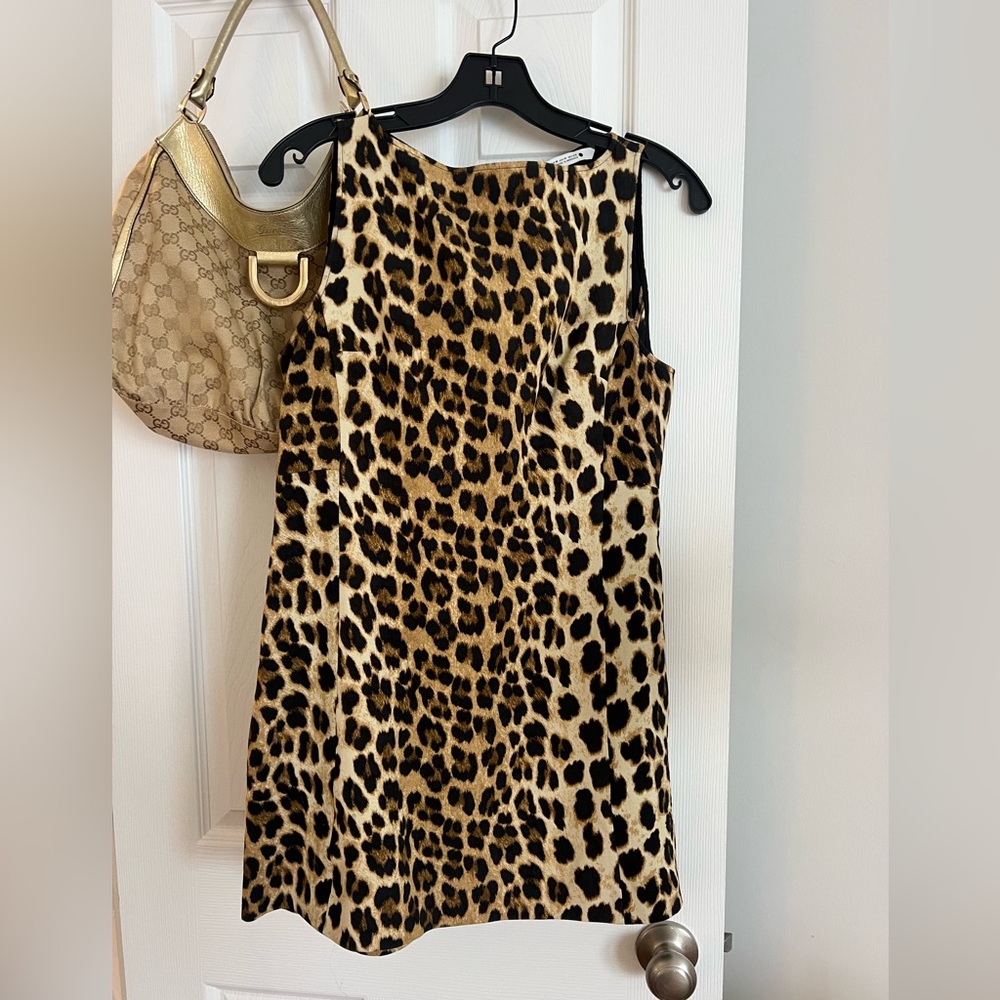 Leopard print mini dress
